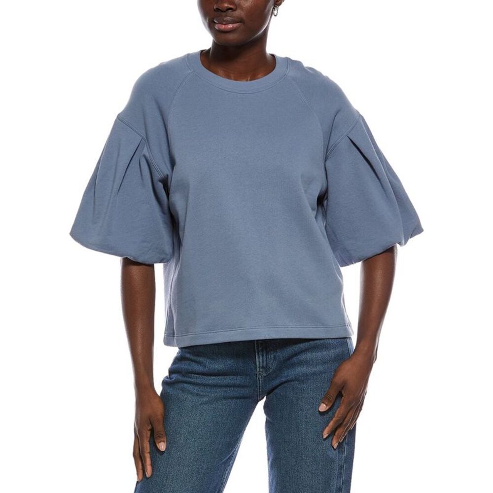 Madewell Womens  Puff Sleeve Sweatshirt, Blue